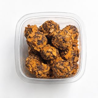 Barquette Boules croquantes au chocolat noir.