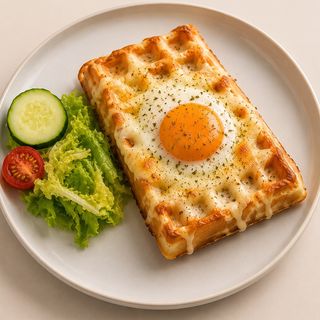 Gaufre oeuf fromage