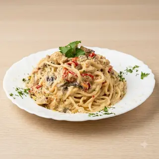 Spaghetti Rlish Pesto