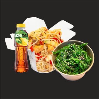 COMBO#5 : Somon cu legume,chuka salata + fuze tea