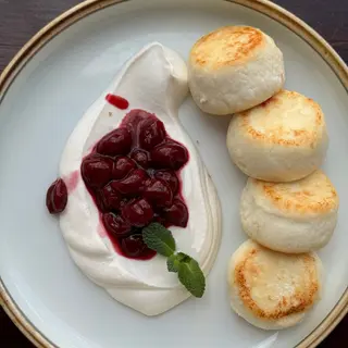 Cheese pancake Brinzoaice cu smântână și gem