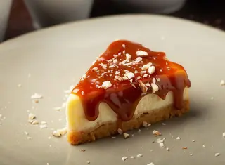 Cheesecake cu caramel sarat si nuci