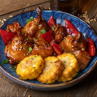"Chiken Party" cu porumb condimentat