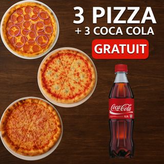 Set 2, 3 pizza+3 sticle coca cola