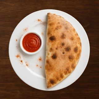 Pizza Calzone cu sunca si bacon + 2(doua) sosuri