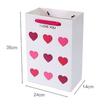 Пакет белый «Сердечки»