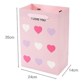 Пакет розовый «Сердечки»