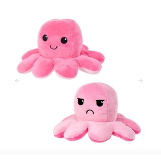 Осьминог двухсторонний розовый 10 см