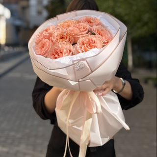 Букет из персиковых роз - "Peach Dream"
