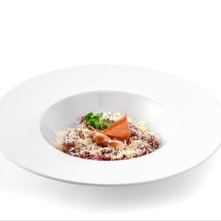 Risotto cu prosciutto și vin roșu