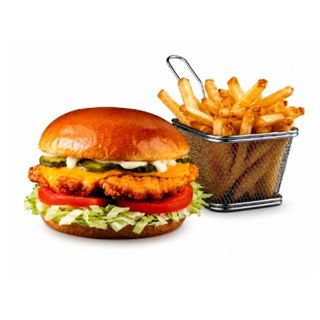 CHICKEN STRIPS BURGER + Fries S