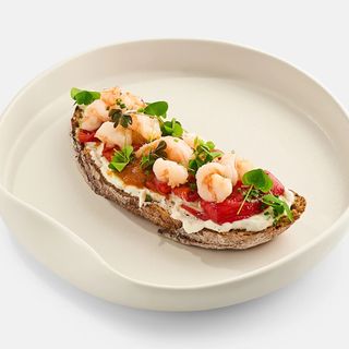 Sandvișuri cu creveți și ardei copt