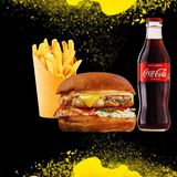 1x Chicken Cheesburger + 1x Cartofi fri + 1x  Coca-Cola 0.5