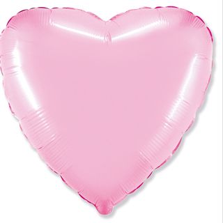 Inima Pastel Pink cu Heliu 46 cm