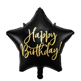 Balloon Happy Birthday Black 45cm