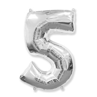 Balon argintiu Cifra 5 