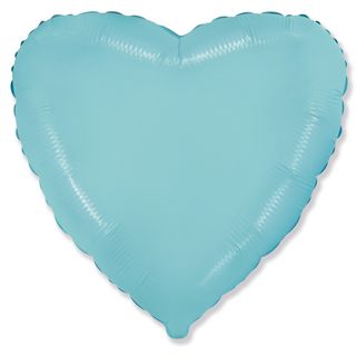 Inima Pastel Blue cu Heliu 46 cm