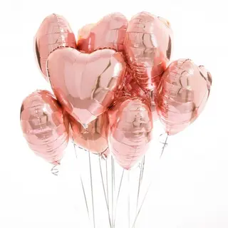 Set 11 baloane inima Rose Gold