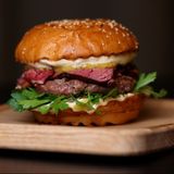 Beef smoked meat burger