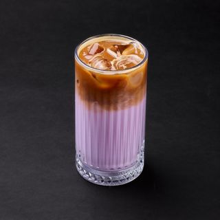 Ube Blueberry Iced Latte(lapte vegan)