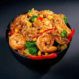 Wok funchoza cu Creveti 