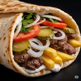 Shaorma vita-porc și verdeața