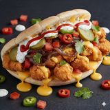 Spicy crispy chicken pita