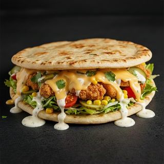 Pita cu pui crispy și cașcaval