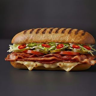 Spicy panini cu bacon și cașcaval
