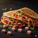Quesadilla cu șunca și cașcaval