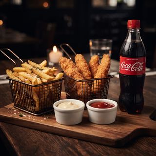 Pui "crispy" + cartof pai + 2 sosuri + Cola 0,5 L