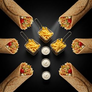 Comandă 6 kebaburi și primești 3 cartof pai + 3 sosuri GRATIS !