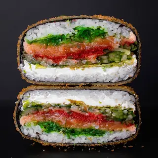 Sushi burger cu somon