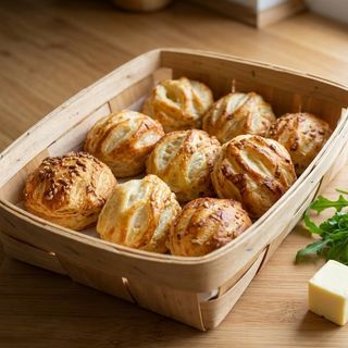 Mini cu cremă de cașcaval&cremă de brănză și verdeță