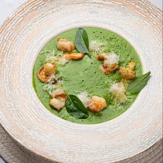 Supă de spanac cu creveți