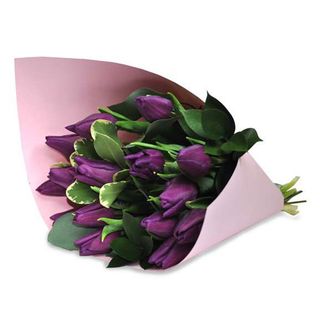 11 lalele mov in carton roz