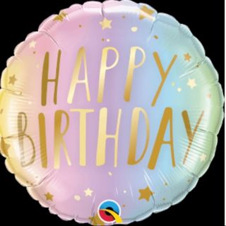 Balon rotund happy birthday roz auriu