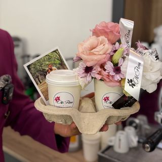 Aranjament floral cu cafea