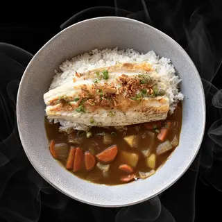 Grilled seabass with japanese curry