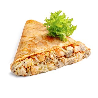 Блинчик с курицей и грибами/ Clătită cu pui și ciupreci