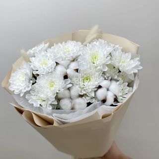 F_008 buket od hrizantema i pamuka