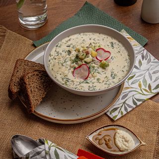 Okroshka with mineral water 400g