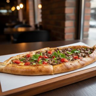1,5 Portion Kuşbaşılı Kaşarlı Pide