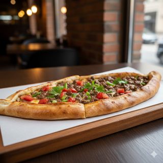 1,5 Portion Kuşbaşılı Kaşarlı Pide