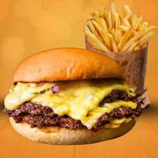 CHEESEBURGER  SMASH  + DOMAĆI POMFRIT