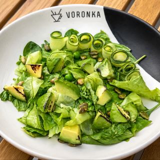 Large green salad with avocado