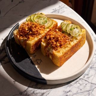 Morning sandwich with tuna and egg