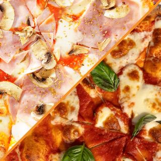 2 PIZZAs: Pizza Margherita 270 gr+Pizza Capricciosa 270 gr