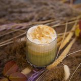 Pumpkin Matcha Latte with Cheese Foam
