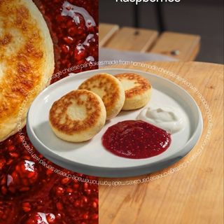 Syrniki with raspberry&sour cream 220g